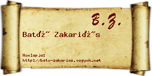 Bató Zakariás névjegykártya